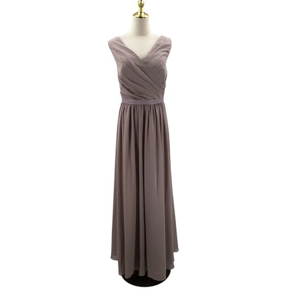 AW BRIDAL 18 2X plus taupe Gwyneth wedding party bridesmaid maxi dress NEW b142 - Picture 3 of 10